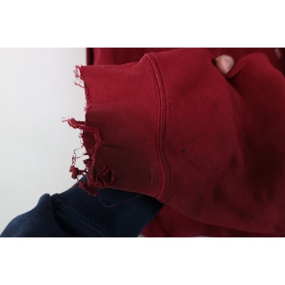 Vintage Y2K Adidas Mens 2XL Distressed Spell Out Center Logo Hoodie Sweatshirt - Picture 14 of 16